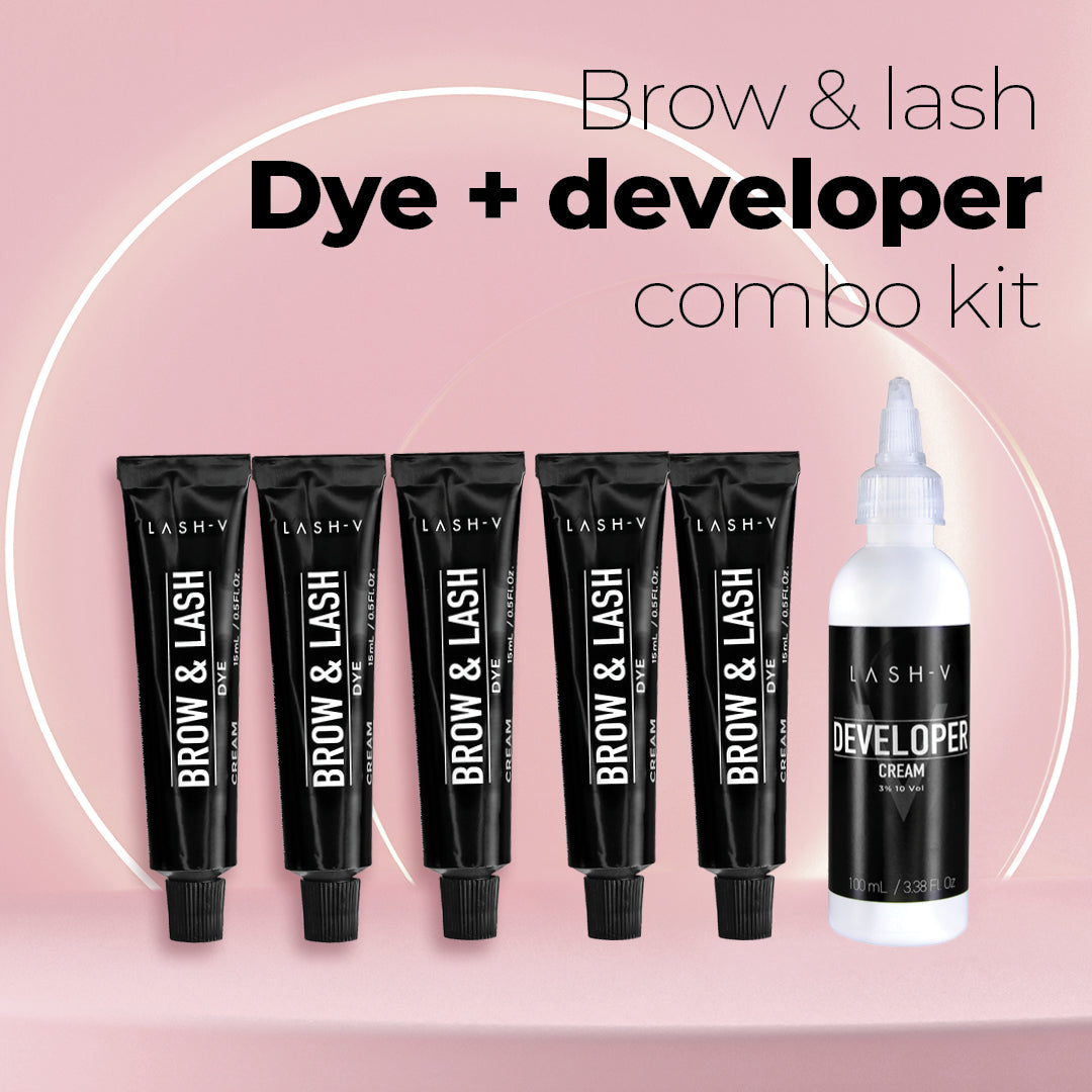 BROW DYE COMBO KIT  - X5 Brow & Lash Dye + Developer 3%